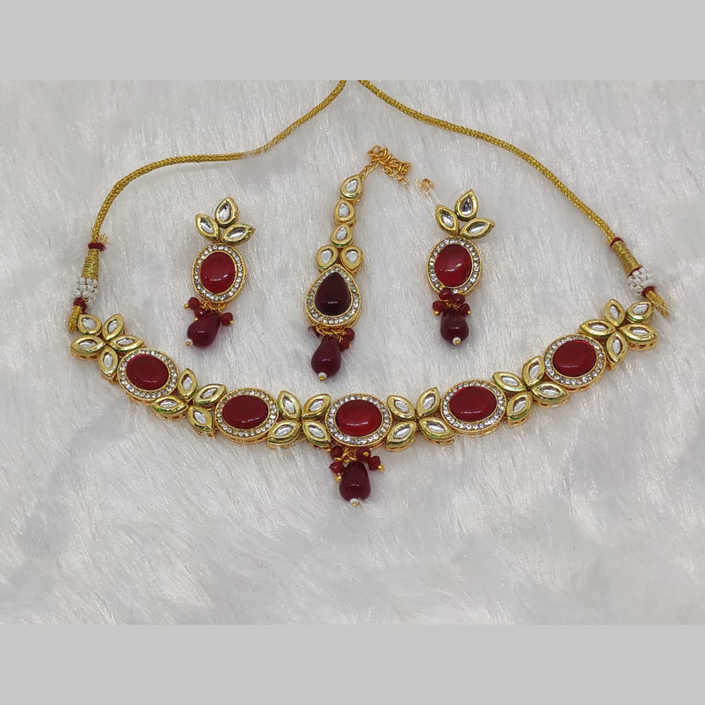 FS Collection Kundan Stone Choker Necklace Set