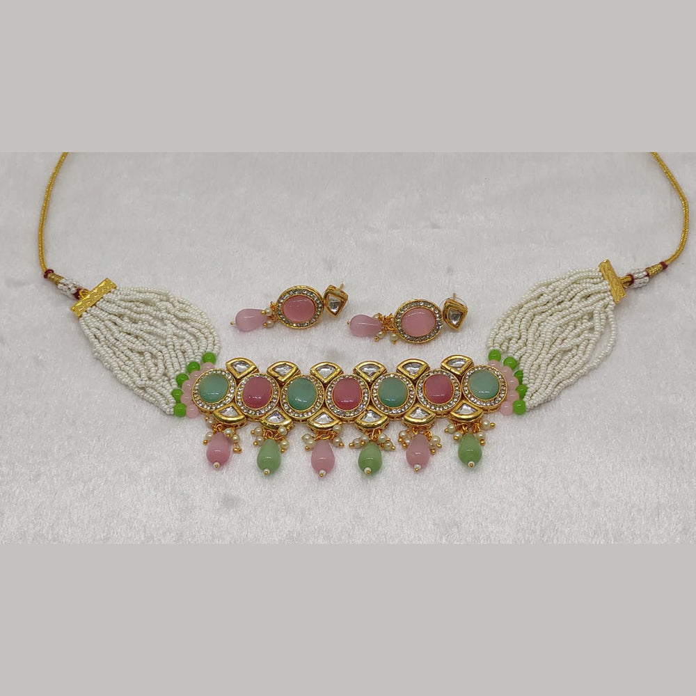 FS Collection Kundan Stone Choker Necklace Set