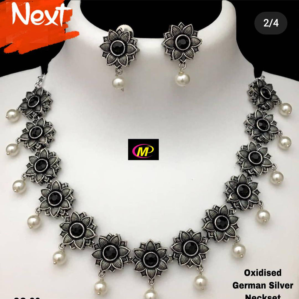 FS Collection Oxidised Necklace Set