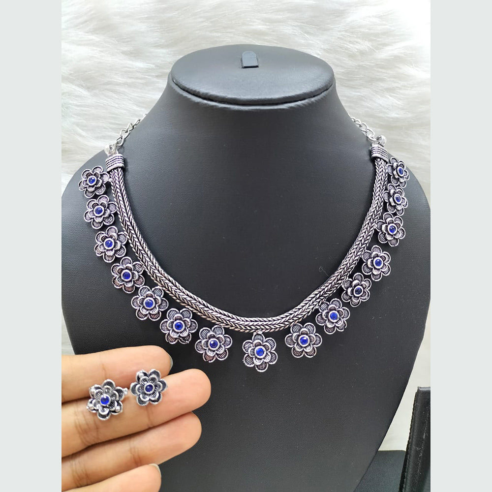 FS Collection Oxidised Necklace Set