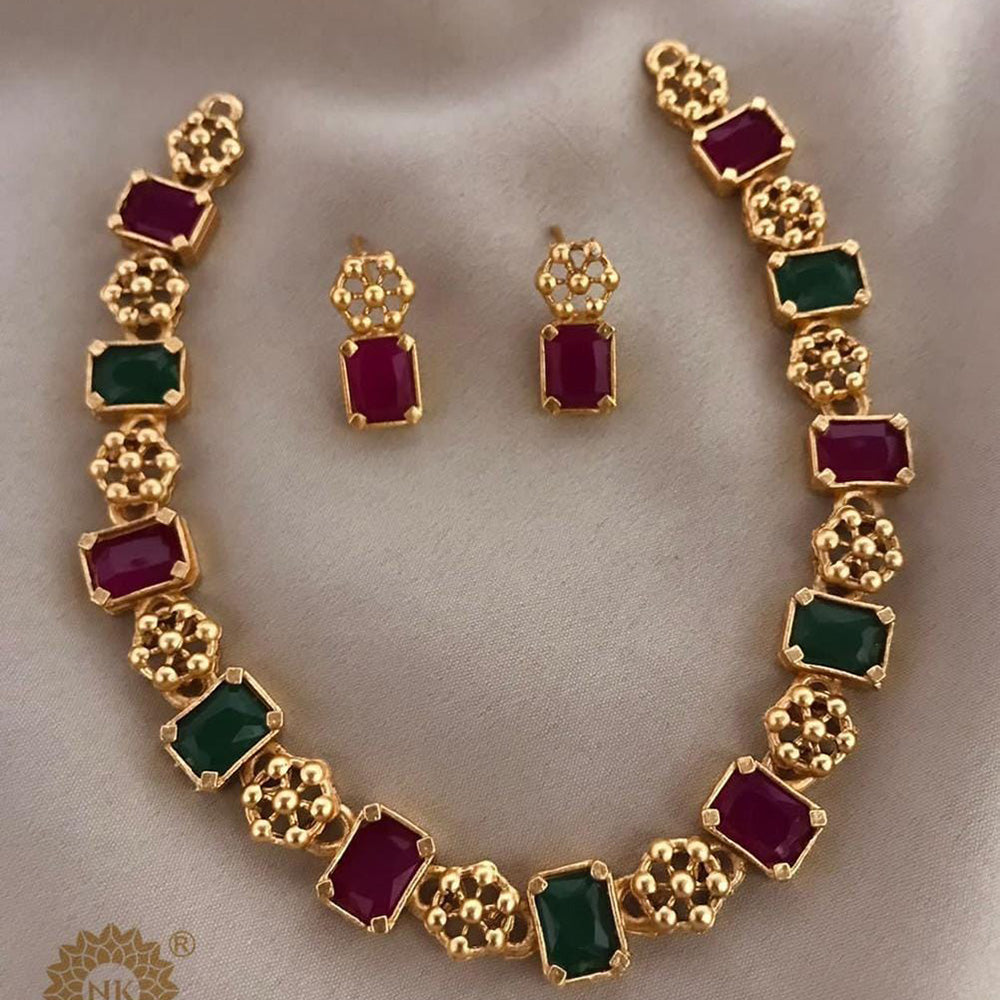 FS Collection Gold Plated Necklace Set