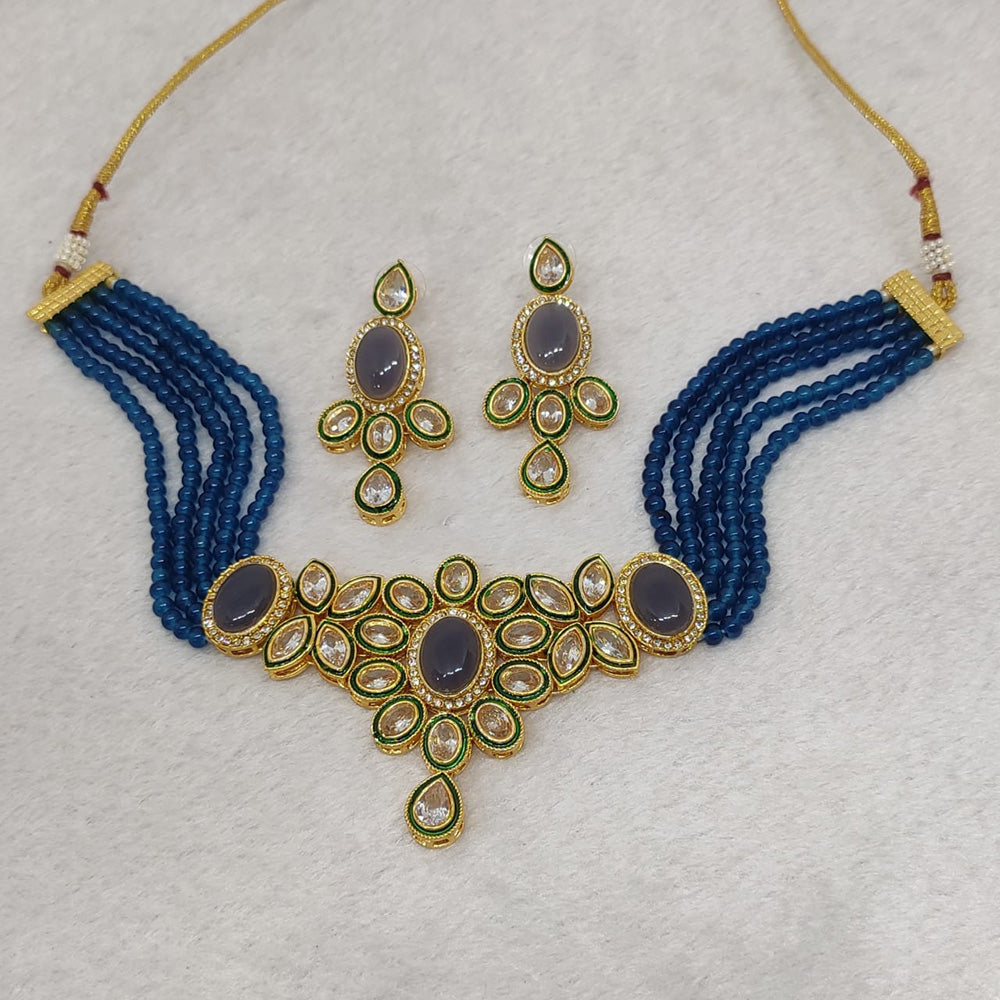 FS Collection Kundan Stone Choker Necklace Set