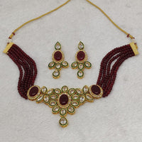 FS Collection Kundan Stone Choker Necklace Set