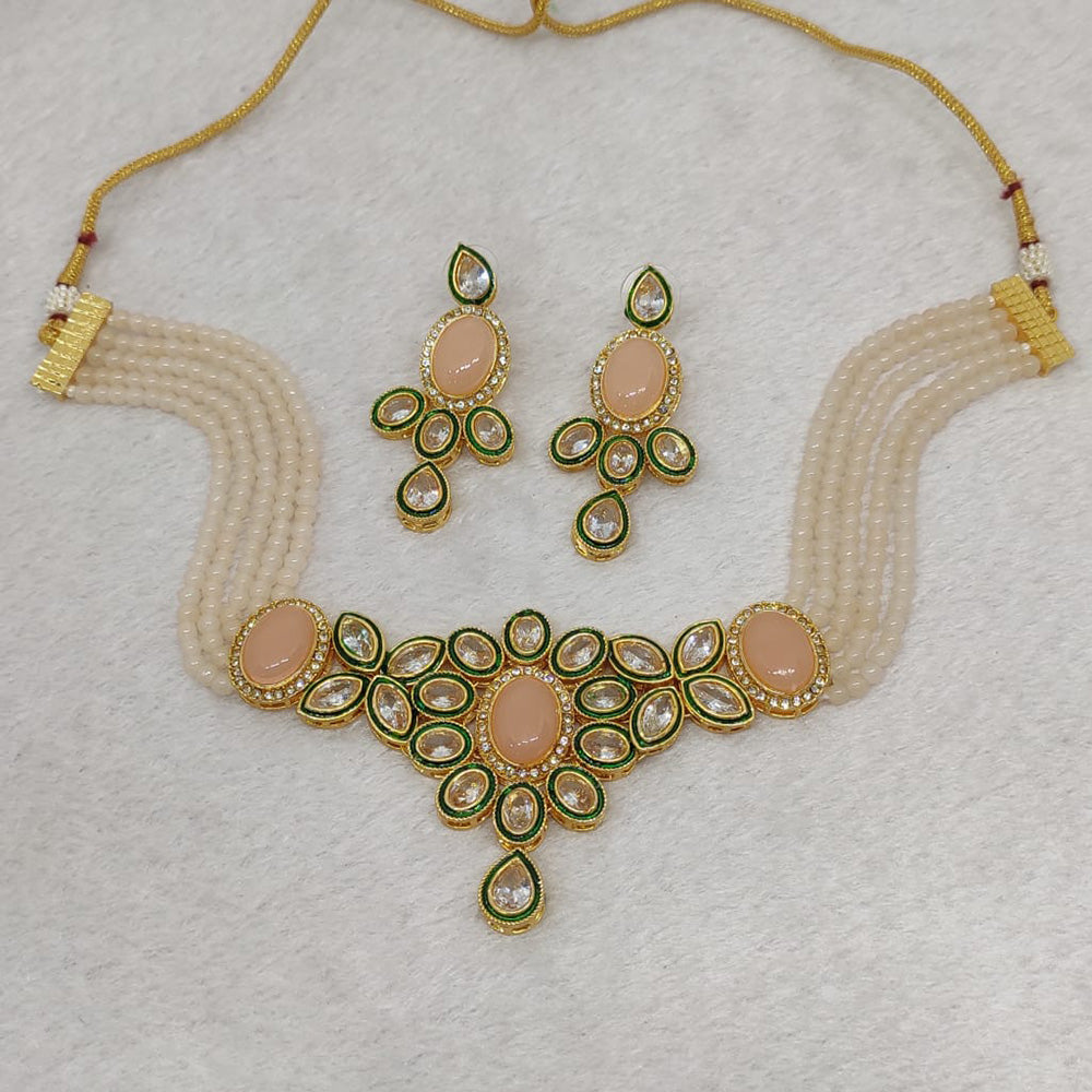 FS Collection Kundan Stone Choker Necklace Set