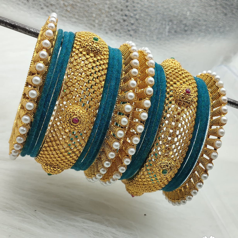 FS Collection Gold Plated Bangles Set
