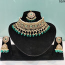 FS Collection Kundan & Beads Choker Necklace Set