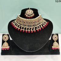 FS Collection Kundan & Beads Choker Necklace Set