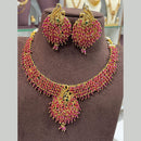 FS Collection Gold Plated Peacock Necklace Set