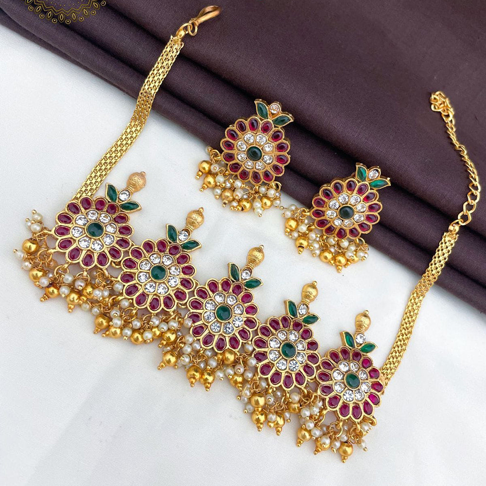 FS Collection Kundan Stone Choker Necklace Set