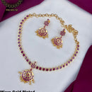 FS Collection Gold Plated Kundan Stone Necklace Set