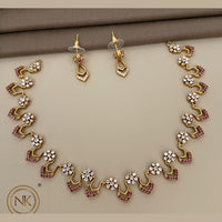 FS Collection Matte Finish AD Stone Necklace Set