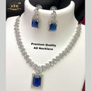 FS Collection Silver Plated AD Stone Necklace Set