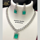 FS Collection Silver Plated AD Stone Necklace Set