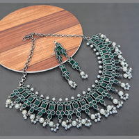 FS Collection Oxidised Plated Necklace Set