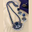 FS Collection Oxidised Plated Long Necklace Set