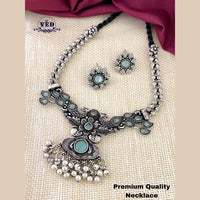 FS Collection Oxidised Plated Necklace Set