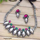 FS Collection Oxidised Plated Necklace Set