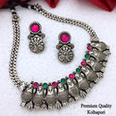 FS Collection Oxidised Plated Necklace Set