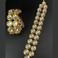 FS Collection Gold Plated Kundan Bracelet