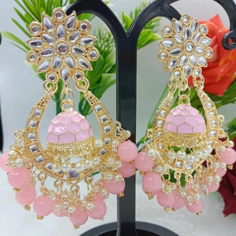 FS Collection Gold Plated Dangler Earrings