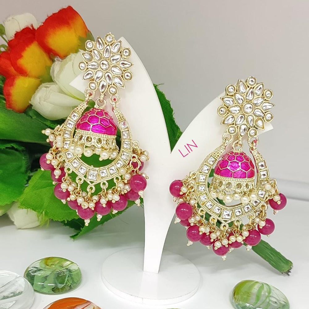 FS Collection Gold Plated Dangler Earrings
