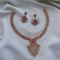 FS Collection Gold Plated AD Stone Necklace Set