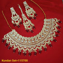 FS Collection Gold Plated Kundan Stone Necklace Set