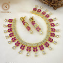 FS Collection Gold Plated AD Necklace Set