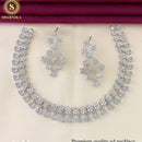 FS Collection Silver Plated AD Stone Necklace Set