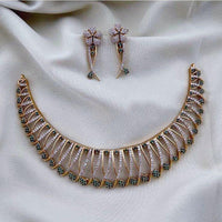 FS Collection Gold Plated AD Necklace Set