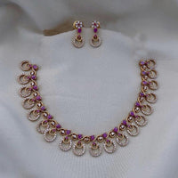 FS Collection Gold Plated AD Necklace Set