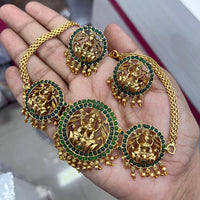 FS Collection Gold Plated Temple Choker Necklace Set