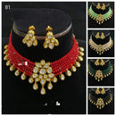 FS Collection Gold Plated Kundan Choker  Necklace Set