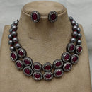 FS Collection Oxidised Necklace Set