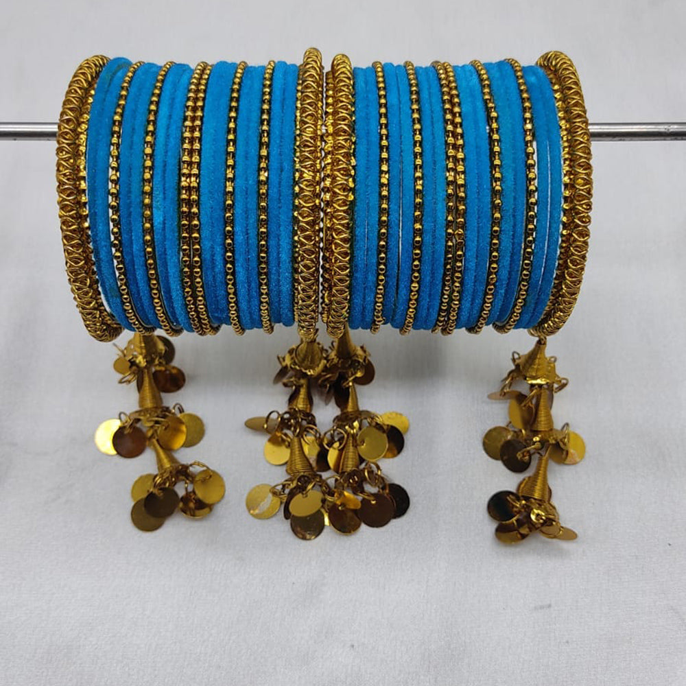 FS Collection Velvet Bangles Set