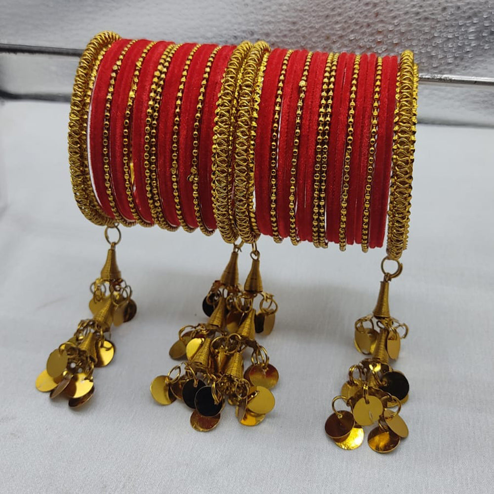 FS Collection Velvet Bangles Set