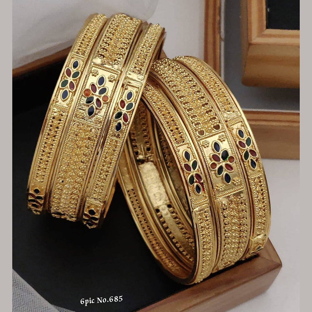 FS Collection Gold Plated Bangles Set