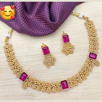 FS Collection Gold Plated Necklace Set