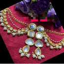 FS Collection Gold Plated Kundan Kanchain Earrings