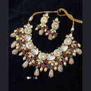 FS Collection Kundan & Beads Necklace Set