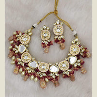 FS Collection Kundan & Beads Necklace Set