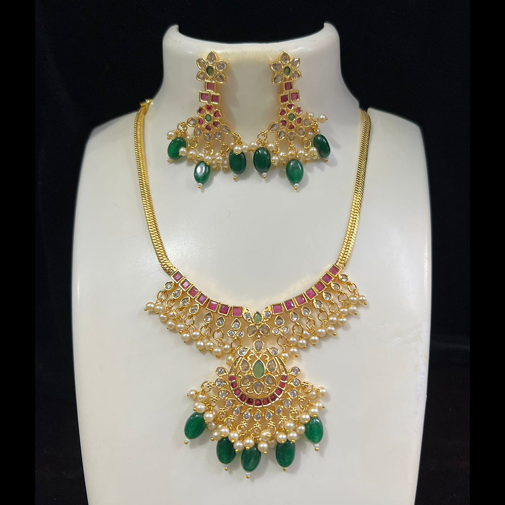 FS Collection Gold Plated Necklace Set