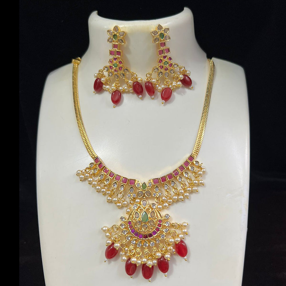 FS Collection Gold Plated Necklace Set