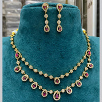 FS Collection Gold Plated AD Stone Necklace Set