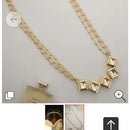 FS Collection Gold Plated Crystal Stone Long Necklace