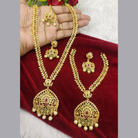 FS Collection Gold Plated AD Stone Double Necklace Set