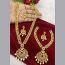 FS Collection Gold Plated AD Stone Double Necklace Set