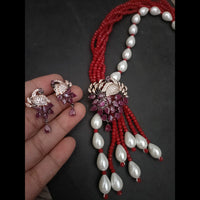 FS Collection Gold Plated Pearl Peacock Necklace Set
