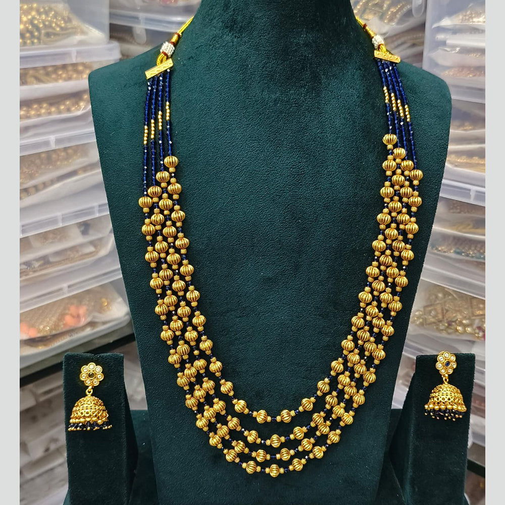 FS Collection Gold Plated Long Necklace Set