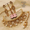 FS Collection Gold Plated Kundan Choker Necklace Set